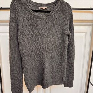 GAP Gray Cable Knit Crew Neck Sweater